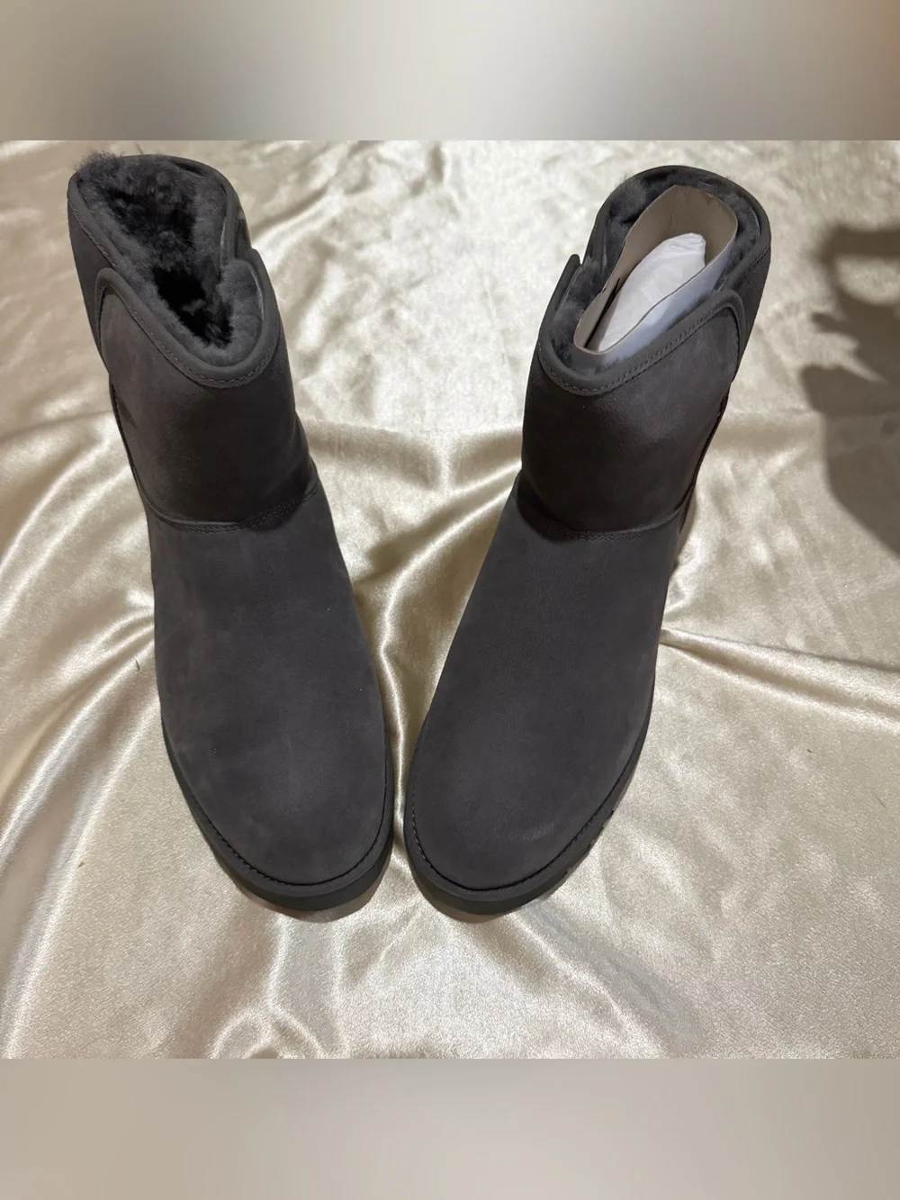 UGG Grey Cory II Shearling Lined Ankle Booties Boots Size 10M new W/ Box